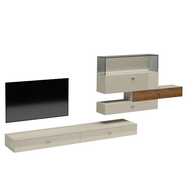 Now! No.14 By Hülsta Kombination 8 168x420x52 Kernnussbaum/Lack-seidengrau/Hochglanz-seidengrau 3 Now! No.14 By Hülsta Kombination 8 168x420x52 Kernnussbaum/Lack-seidengrau/Hochglanz-seidengrau