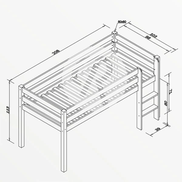 Relita ALEX Halbhochbett Buche Massiv Natur Viel Zubehör Wählbar - Frachtfrei 5 Relita ALEX Halbhochbett Buche Massiv Natur Viel Zubehör Wählbar - Frachtfrei – Bild 3