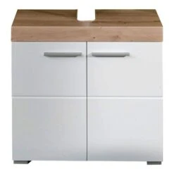 Trendteam Amanda Waschbeckenunterschrank 60x56x34 Weiß / Asteiche