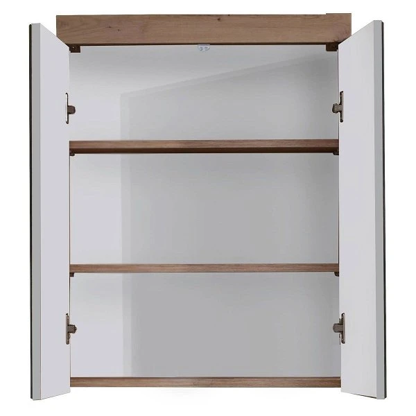 Trendteam Amanda Badmöbel 112x190x34 Cm 3-teilig Weiß / Asteiche 6 Trendteam Amanda Badmöbel 112x190x34 Cm 3-teilig Weiß / Asteiche – Bild 4