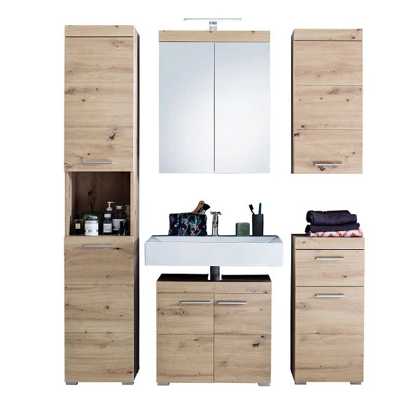 Trendteam Amanda Badmöbel 163x190x34 Cm 5-teilig Asteiche / Asteiche 3 Trendteam Amanda Badmöbel 163x190x34 Cm 5-teilig Asteiche / Asteiche