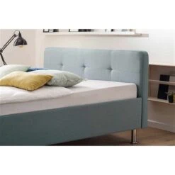 Meise Möbel Amelie Polsterbett Stoffbezug Eisblau Metallfüße Chrome 180 X 200 Cm -Roba || Pinolino Verkaufsgeschäft amelie saw chrome kt 2