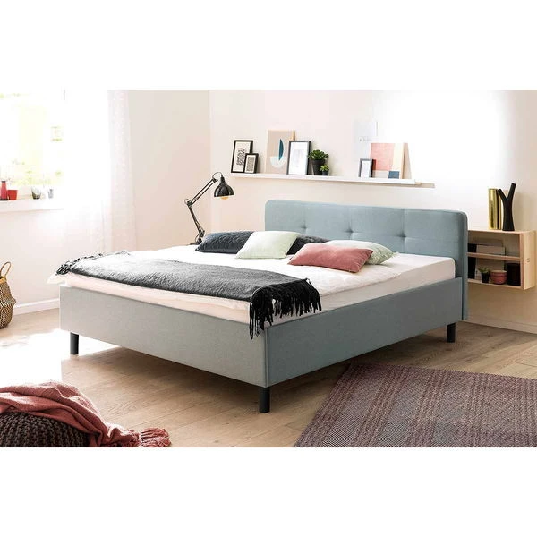 Meise Möbel Amelie Polsterbett Stoffbezug Eisblau Holzfuß Graphit 180 X 200 Cm 3 Meise Möbel Amelie Polsterbett Stoffbezug Eisblau Holzfuß Graphit 180 X 200 Cm