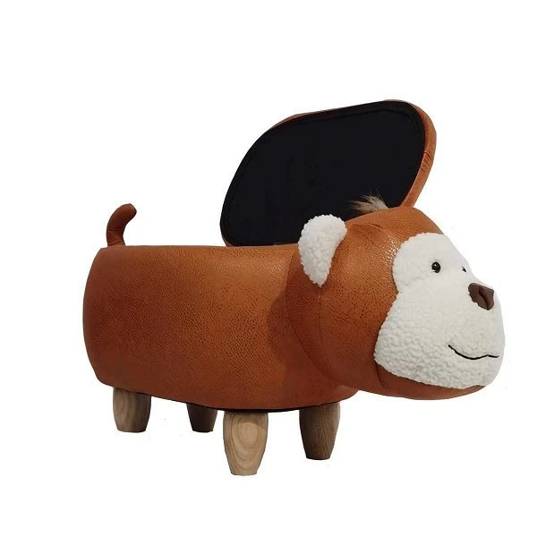 Nature Kid Tierhocker Monkey Braun Mit Staufach Weich Gepolsterter Sitzhocker Für Kinder 4 Nature Kid Tierhocker Monkey Braun Mit Staufach Weich Gepolsterter Sitzhocker Für Kinder – Bild 2