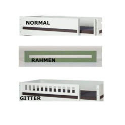 Manis-h Hochbett ASK Pfosten Buche Höhe 155 Cm, 20 Farben Wählbar -Roba || Pinolino Verkaufsgeschäft auswahl absturzsicherung neu gr 1