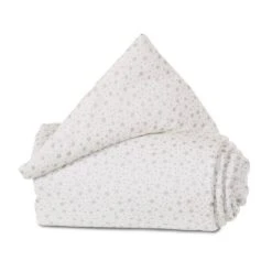 Babybay Gitterschutz Für Verschlussgitter Organic Cotton Weiß, Mit Glitzersternen Silber
