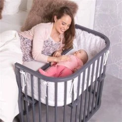Babybay Maxi Comfort Plus Beistellbett Schiefergrau Lackiert Extra Belüftet -Roba || Pinolino Verkaufsgeschäft babybay maxi comfort plus beistellbett schiefergrau lackiert 190117 002