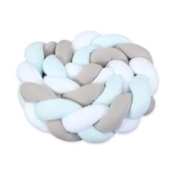 Babybay Nestchenschlange Geflochten Weiß/beige/aqua -Roba || Pinolino Verkaufsgeschäft babybay nestchenschlange geflochten weiss beige aqua 500971 002