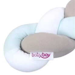 Babybay Nestchenschlange Geflochten Weiß/beige/aqua -Roba || Pinolino Verkaufsgeschäft babybay nestchenschlange geflochten weiss beige aqua 500971 003