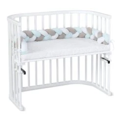 Babybay Nestchenschlange Geflochten Weiß/beige/aqua -Roba || Pinolino Verkaufsgeschäft babybay nestchenschlange geflochten weiss beige aqua 500971 004