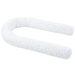 Babybay Nestchenschlange Piqué Für Kinderbetten Weiß, Mit Sternen Perlgrau