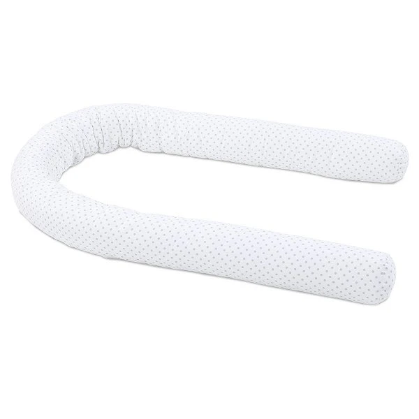 Babybay Nestchenschlange Piqué Weiß, Mit Punkten Perlgrau 3 Babybay Nestchenschlange Piqué Weiß, Mit Punkten Perlgrau