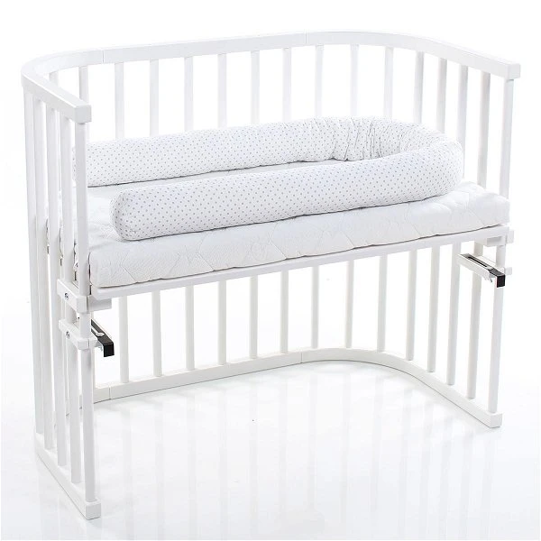 Babybay Nestchenschlange Piqué Weiß, Mit Punkten Perlgrau 4 Babybay Nestchenschlange Piqué Weiß, Mit Punkten Perlgrau – Bild 2