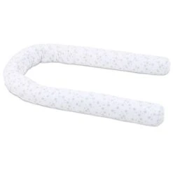 Babybay Nestchenschlange Piqué Weiß, Mit Sternen Perlgrau