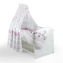 Schardt Banjo Pink Bettset 4- Teilig Mit Bettwäsche, Himmel Und Nestchen