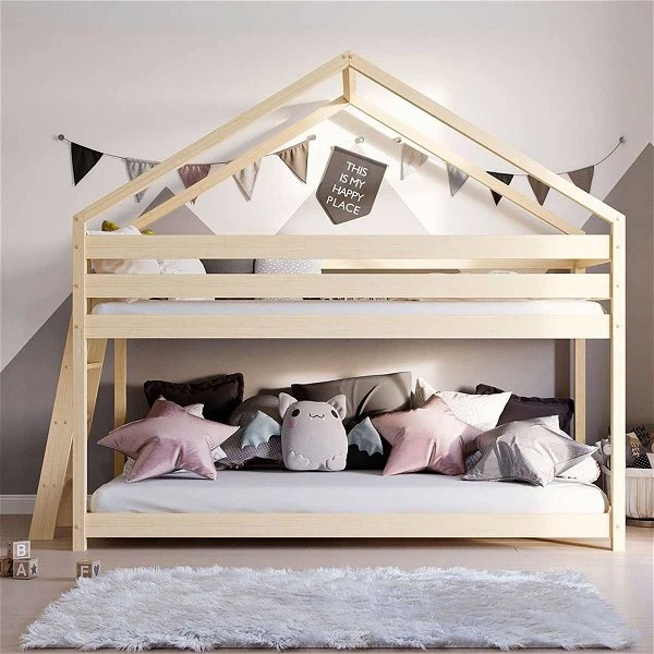 Nature Kid Lara Etagenbett Kiefer Natur Leiter Seitlich, Liegefläche 90 X 200 – Bild 2