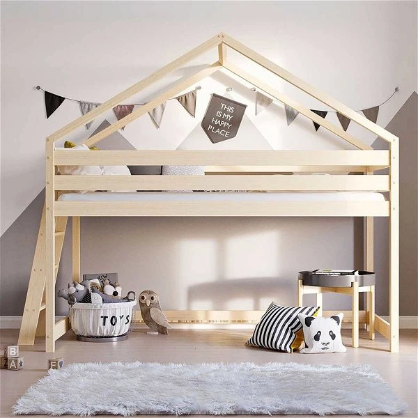 Nature Kid Lara Etagenbett Kiefer Natur Leiter Seitlich, Liegefläche 90 X 200 – Bild 3