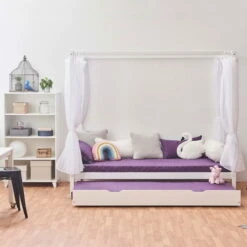 Hoppekids Himmelbett ECO Dream 90x200 Cm Weiß - Viel Zubehör -Roba || Pinolino Verkaufsgeschäft basic a7 1 milieu 2 1