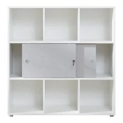 Trendteam Basix Regal Mit Schiebetüren Weiß/grau