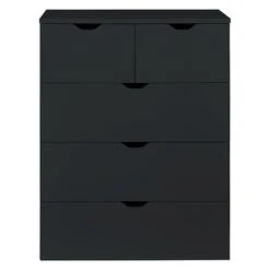 Trendteam Basix Kommode 5 Schubkästen Schwarz -Roba || Pinolino Verkaufsgeschäft basix ko 1709 033 32 frontal freisteller 20211126