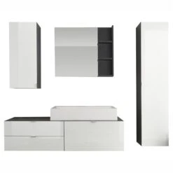 Trendteam Beach Bad Kombination 5-teilig Weiß/grau