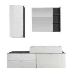 Trendteam Beach Bad Kombination 4-teilig Weiß/grau