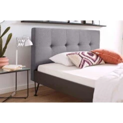 Meise Möbel Boston Metallbett Hellgrau 180 X 200 Füße Wählbar Kopfteil Gesteppt -Roba || Pinolino Verkaufsgeschäft boston kt 2 4 punkt sawana 21 hellgrau speiche detail kt 140x200 cm 6508 20 fein 2