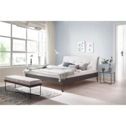 Meise Möbel Boston Metallbett Beige 180 X 200 Cm Füße Wählbar Kopfteil Gesteppt Umlaufende Biese