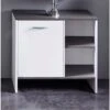 Trendteam San Diego Waschbeckenunterschrank Weiß / Rauchsilber | 1-türig