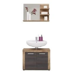 Trendteam Cancun Badmöbel 2-teilig Nussbaum/Touchwood Dunkelbraun