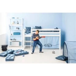 Hoppekids Halbhohes Bett ECO Luxury 120x200 Cm Weiß Mit Gerader Leiter & Absturzsicherung -Roba || Pinolino Verkaufsgeschäft cars premium halfhigh 90x200cm milieu 1