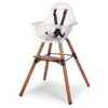 Childhome Evolu 2 Hochstuhl 2 In 1 Natur Dunkel Frosted - Inkl. 5-Punkt-Gurt Und Sicherheitsbügel