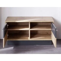 Trendteam Coast Garderoben-Set 3-teilig Schrank Breit | Wotan Eiche / Grau Melamin -Roba || Pinolino Verkaufsgeschäft coast gd 1747 310 83 frontal geoeffnet 4