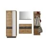 Trendteam Coast Garderoben-Set 4-teilig Hoch Wotan Eiche / Grau Melamin -Roba || Pinolino Verkaufsgeschäft coast gd 1747 911 83 frontal1