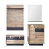 Trendteam Coast Garderoben-Set 4-teilig Wotan Eiche / Grau Melamin -Roba || Pinolino Verkaufsgeschäft coast gd 1747 914 83 frontal