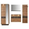Trendteam Coast Garderoben-Set 4-teilig Inkl. Beleuchtung Wotan Eiche / Grau Melamin