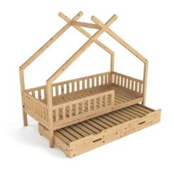 Nature Kid Clara Hausbett Natur 90 X 200 Cm Inkl. Gästebett Und Bettkasten -Roba || Pinolino Verkaufsgeschäft como2