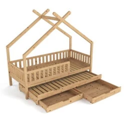 Nature Kid Clara Hausbett Natur 90 X 200 Cm Inkl. Gästebett Und Bettkasten -Roba || Pinolino Verkaufsgeschäft como3