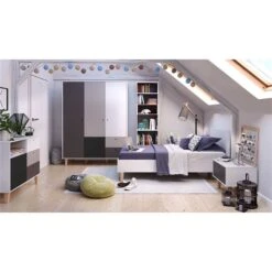 VOX Concept Jugendzimmer 3türig Black White/grey/graphite