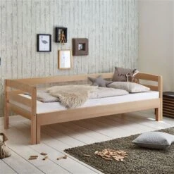 Relita EMILIA Einzelbett Buche Massiv Natur 90/180 X 200 Cm, Ausziehbar
