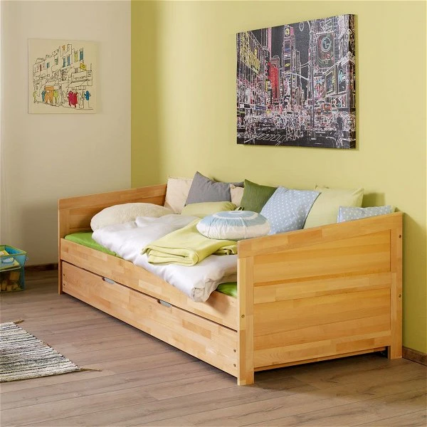Relita NINA Einzelbett Buche Massiv Natur 90 X 200 Cm, Inkl. Ausziehbett 4 Relita NINA Einzelbett Buche Massiv Natur 90 X 200 Cm, Inkl. Ausziehbett – Bild 2