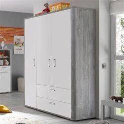 Mäusbacher Frieda Kinderzimmer 3-teilig Vintage Wood Grey Weiß -Roba || Pinolino Verkaufsgeschäft frieda schrank 2
