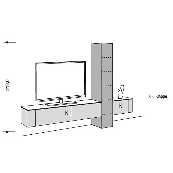 Hülsta Gentis Wohnwand 1 - Akzent Lack - Breite 299,2 Cm 3 Hülsta Gentis Wohnwand 1 - Akzent Lack - Breite 299,2 Cm