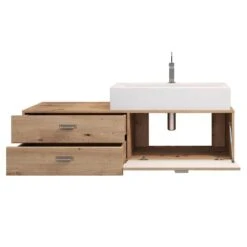 Trendteam Geo Waschbeckenunterschrank Inkl. Waschbecken Artisan Eiche -Roba || Pinolino Verkaufsgeschäft geo bd 1751 341 92 frontal geoegffnet mit wb freisteller