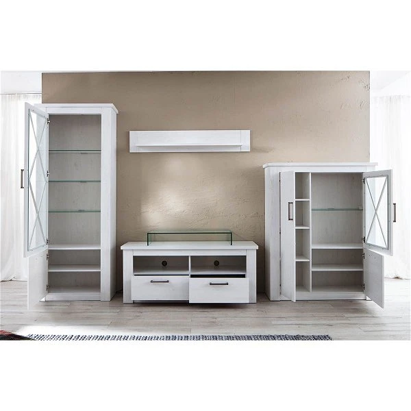 Trendteam Georgia Anbauwand Pinie Weiß 4 Trendteam Georgia Anbauwand Pinie Weiß – Bild 2