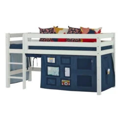 Hoppekids Halbhohes Bett ECO Luxury 90x200 Cm Mit Gerader Leiter & Absturzsicherung -Roba || Pinolino Verkaufsgeschäft halbhohes bett 90x200 gerade