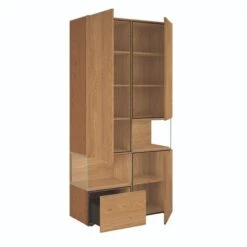 Hülsta Neo Wohnwand Vitrine 1 Schubkasten Und 3 Türen Natureiche -Roba || Pinolino Verkaufsgeschäft huelsta neo 134443f4