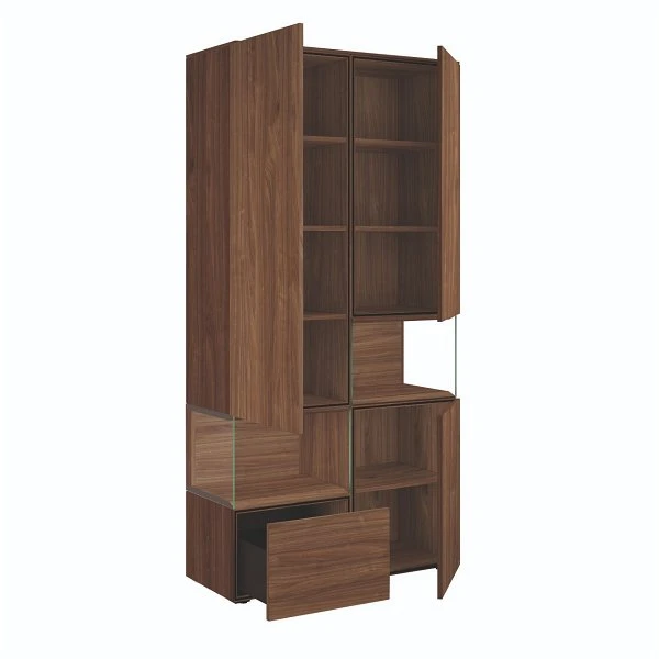 Hülsta Neo Wohnwand Vitrine 1 Schubkasten Und 3 Türen Kernnussbaum 4 Hülsta Neo Wohnwand Vitrine 1 Schubkasten Und 3 Türen Kernnussbaum – Bild 2