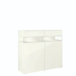 Hülsta Neo Highboard 2 Schubkästen Und 2 Türen Hochglanzlack Weiß