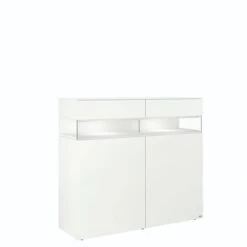 Hülsta Neo Highboard 2 Schubkästen Und 2 Türen Lack Reinweiß